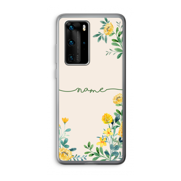 Gele bloemen: Huawei P40 Pro Transparant Hoesje