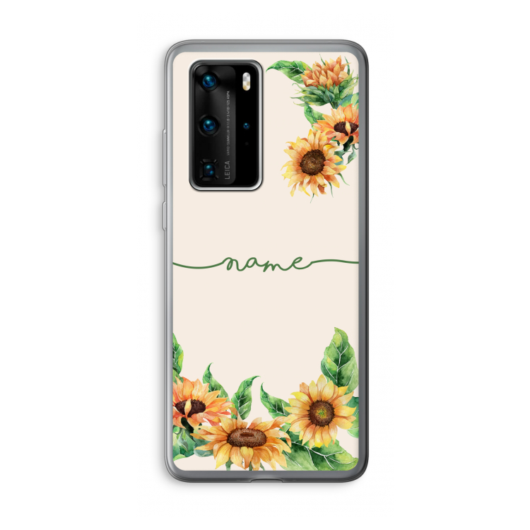 Zonnebloemen: Huawei P40 Pro Transparant Hoesje