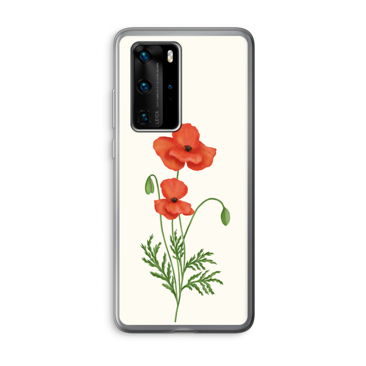 Red poppy: Huawei P40 Pro Transparant Hoesje