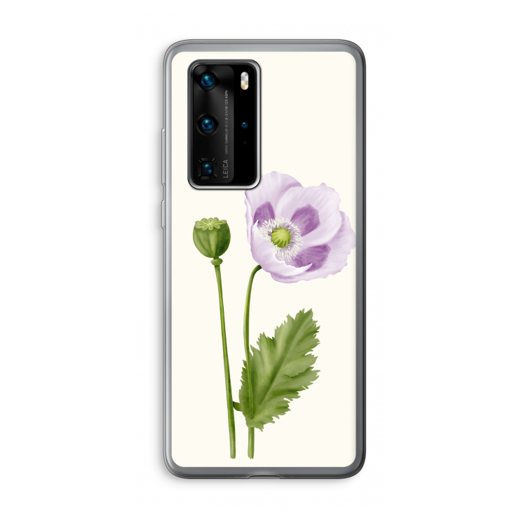 Purple poppy: Huawei P40 Pro Transparant Hoesje