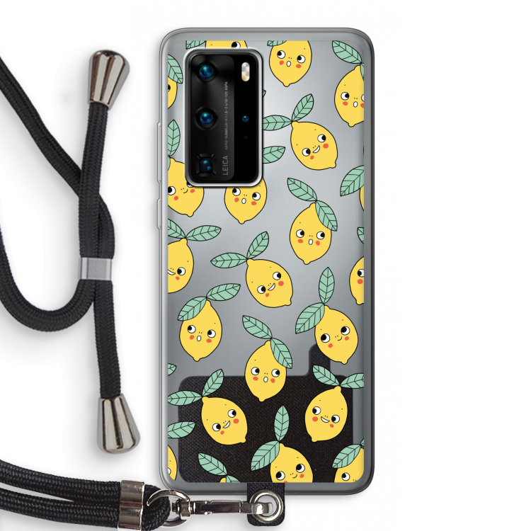 Citroenen: Huawei P40 Pro Transparant Hoesje met koord