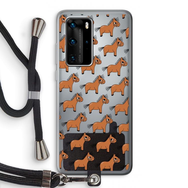Pony: Huawei P40 Pro Transparant Hoesje met koord