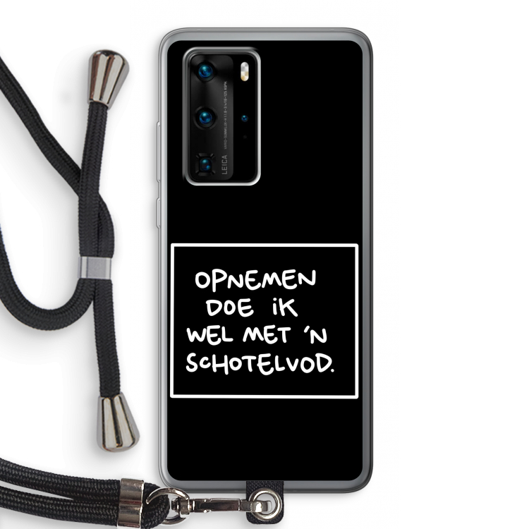 Schotelvod: Huawei P40 Pro Transparant Hoesje met koord
