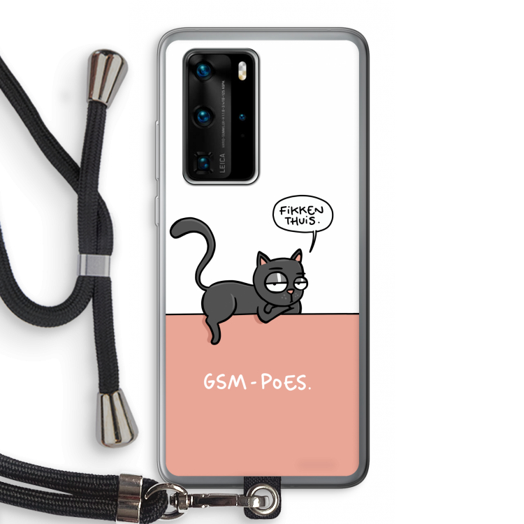 GSM poes: Huawei P40 Pro Transparant Hoesje met koord