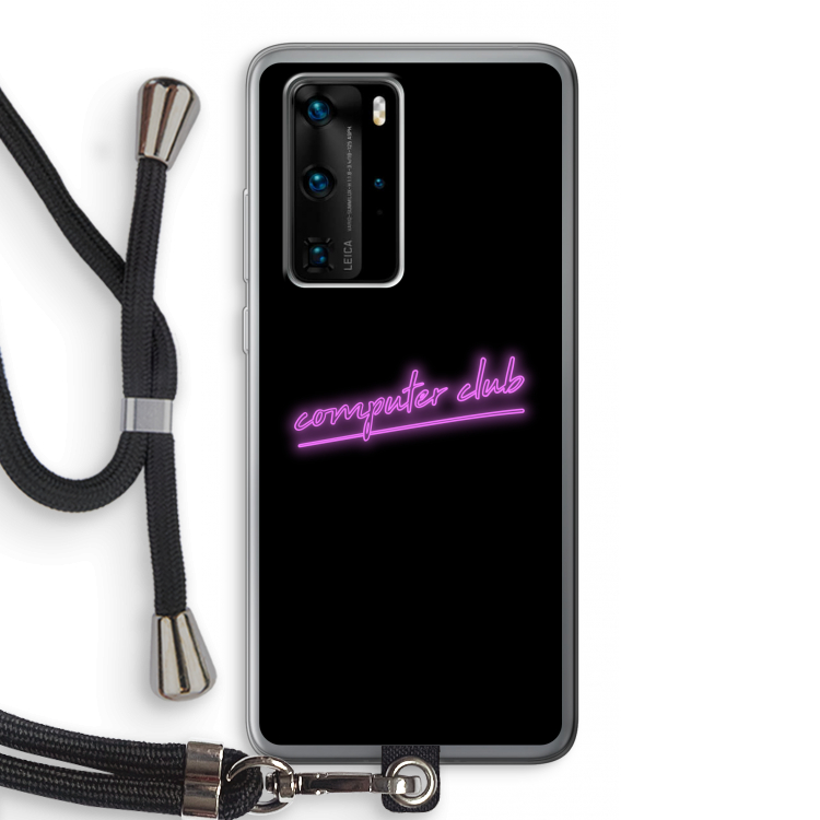 Vice Black: Huawei P40 Pro Transparant Hoesje met koord