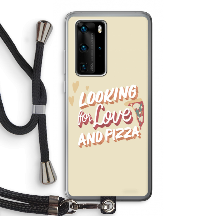 Pizza is the answer: Huawei P40 Pro Transparant Hoesje met koord