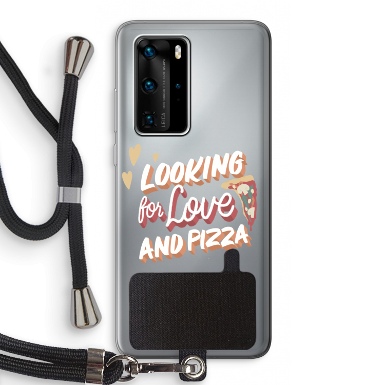 Pizza is the answer: Huawei P40 Pro Transparant Hoesje met koord