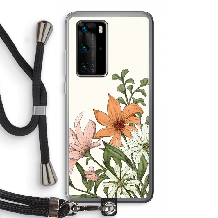 Floral bouquet: Huawei P40 Pro Transparant Hoesje met koord