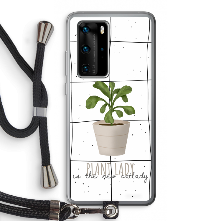 Kamerplant op vensterruit: Huawei P40 Pro Transparant Hoesje met koord