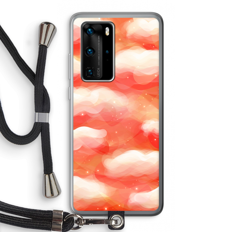 Lichte Wolken: Huawei P40 Pro Transparant Hoesje met koord
