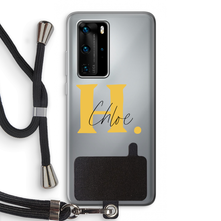 Amber Script: Huawei P40 Pro Transparant Hoesje met koord
