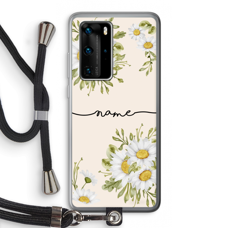 Daisies: Huawei P40 Pro Transparant Hoesje met koord