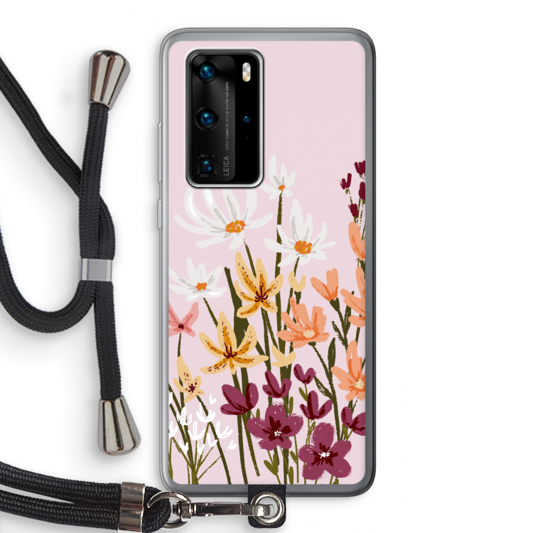 Painted wildflowers: Huawei P40 Pro Transparant Hoesje met koord