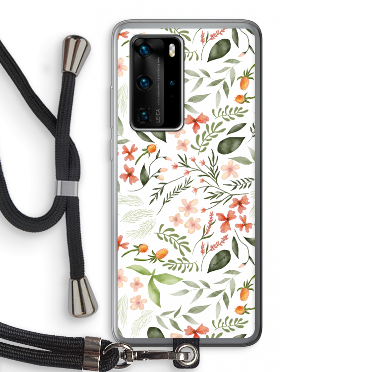 Sweet little flowers: Huawei P40 Pro Transparant Hoesje met koord