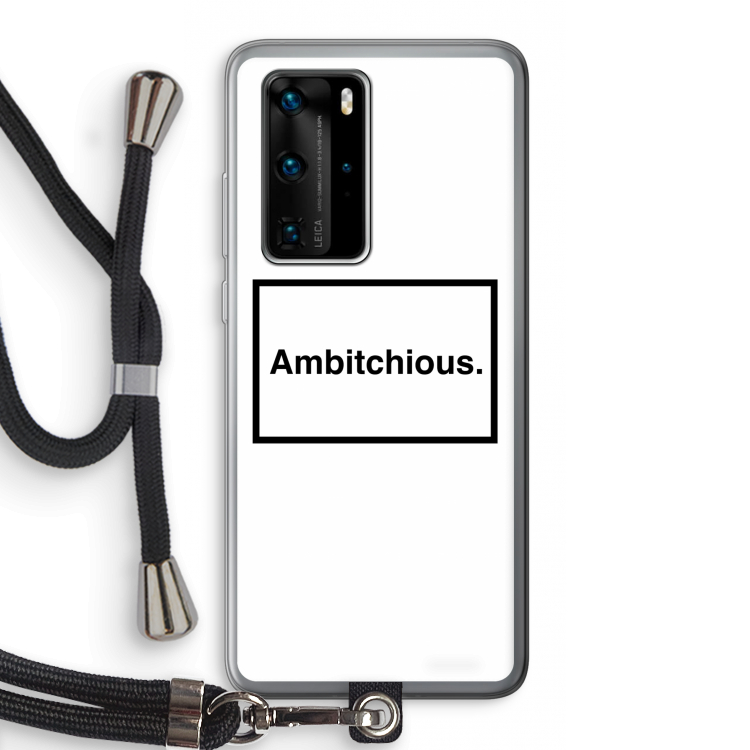 Ambitchious: Huawei P40 Pro Transparant Hoesje met koord
