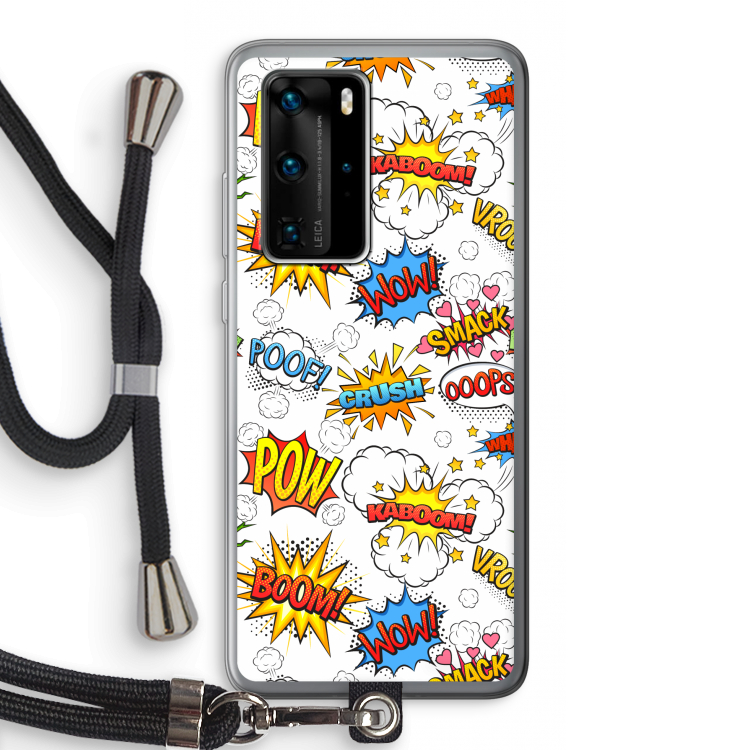 Pow Smack: Huawei P40 Pro Transparant Hoesje met koord