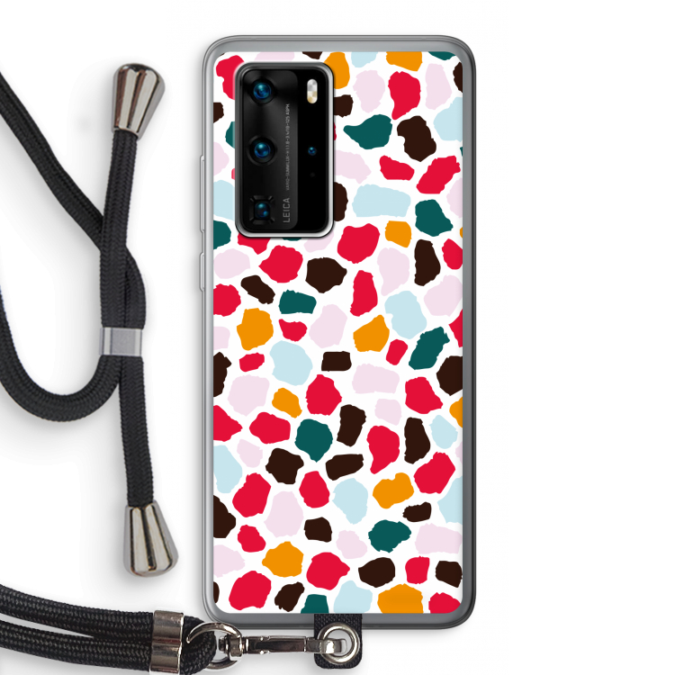 Colored Giraffe: Huawei P40 Pro Transparant Hoesje met koord