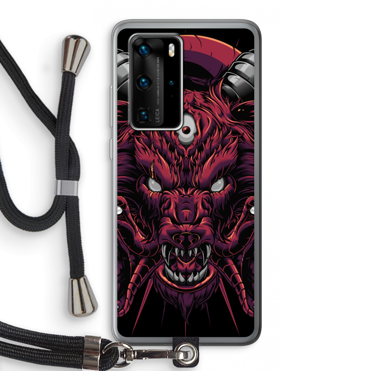 Hell Hound and Serpents: Huawei P40 Pro Transparant Hoesje met koord