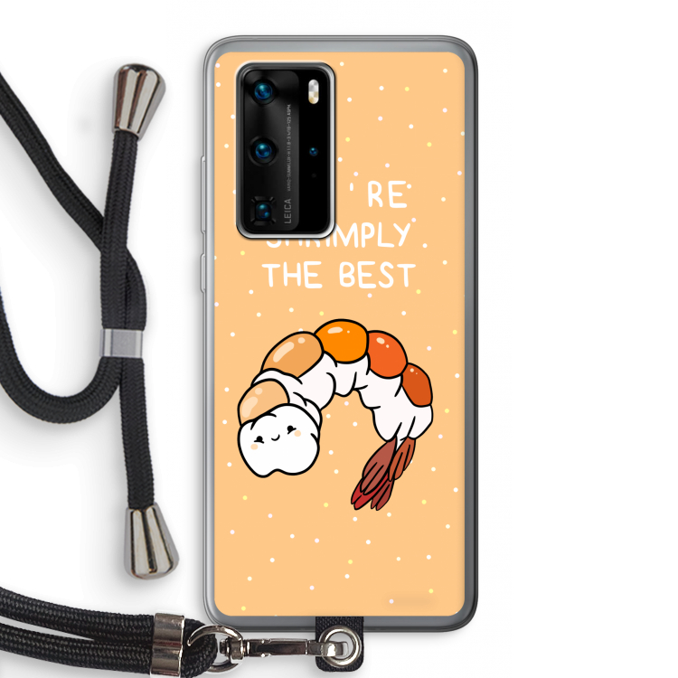 You're Shrimply The Best: Huawei P40 Pro Transparant Hoesje met koord