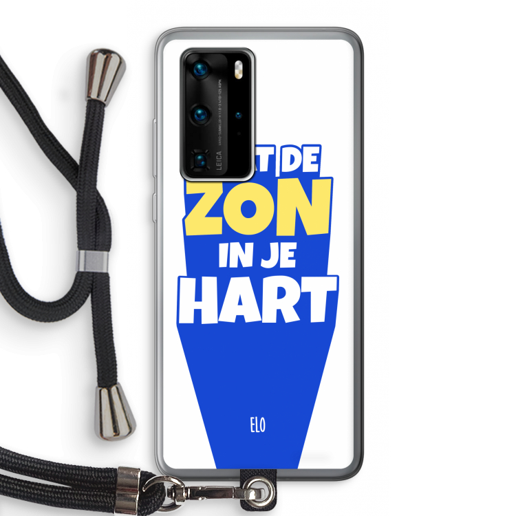 Laat de zon in je hart: Huawei P40 Pro Transparant Hoesje met koord