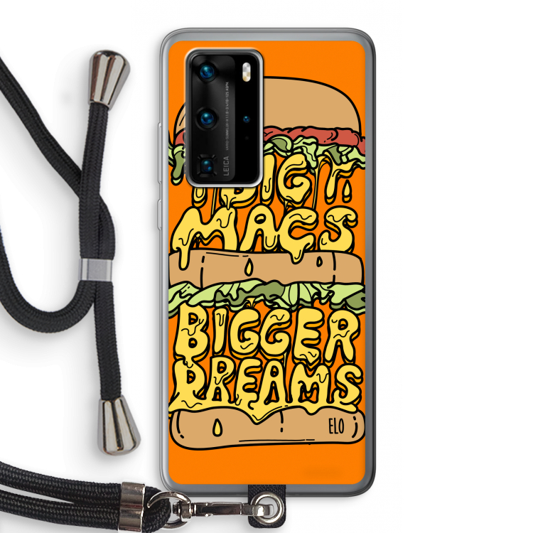 Big Macs Bigger Dreams: Huawei P40 Pro Transparant Hoesje met koord