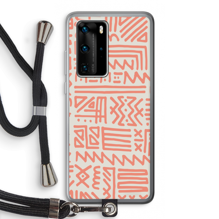 Marrakech Pink: Huawei P40 Pro Transparant Hoesje met koord