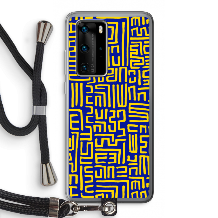 Majorelle Blue Print: Huawei P40 Pro Transparant Hoesje met koord