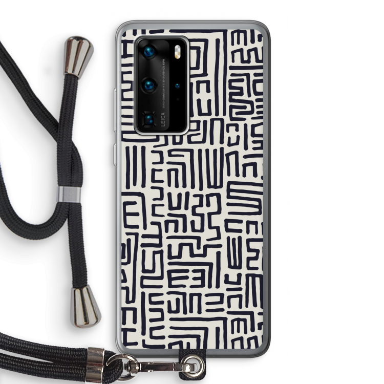 Moroccan Print: Huawei P40 Pro Transparant Hoesje met koord