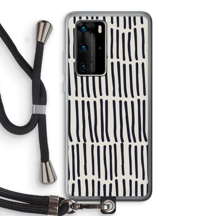 Moroccan stripes: Huawei P40 Pro Transparant Hoesje met koord