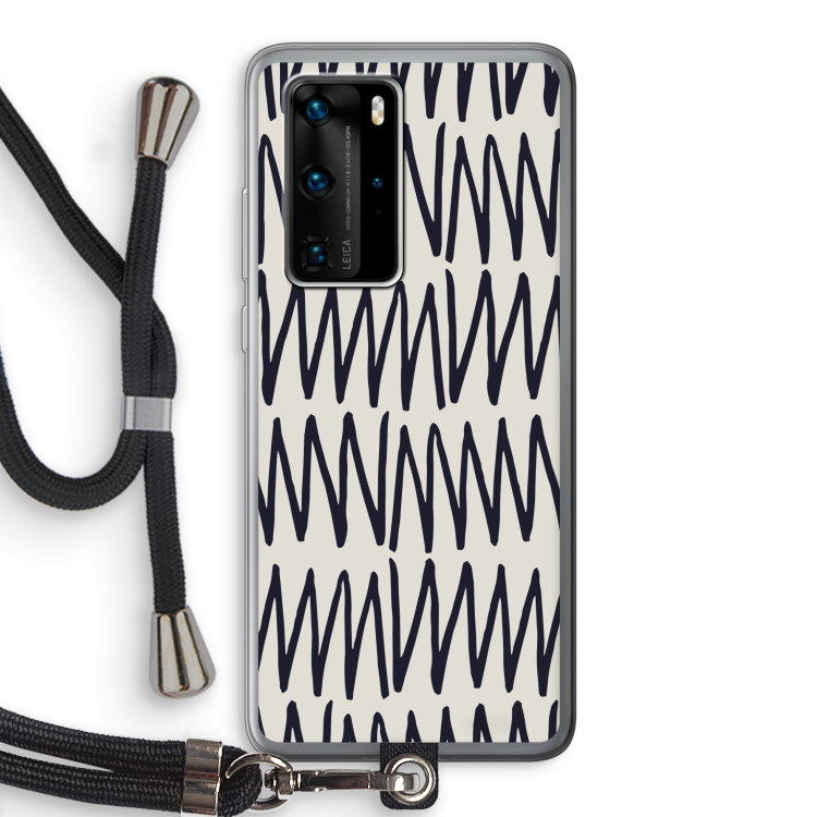 Marrakech Zigzag: Huawei P40 Pro Transparant Hoesje met koord