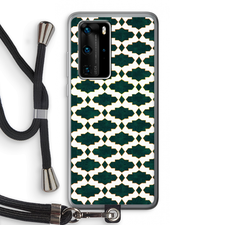 Moroccan tiles: Huawei P40 Pro Transparant Hoesje met koord