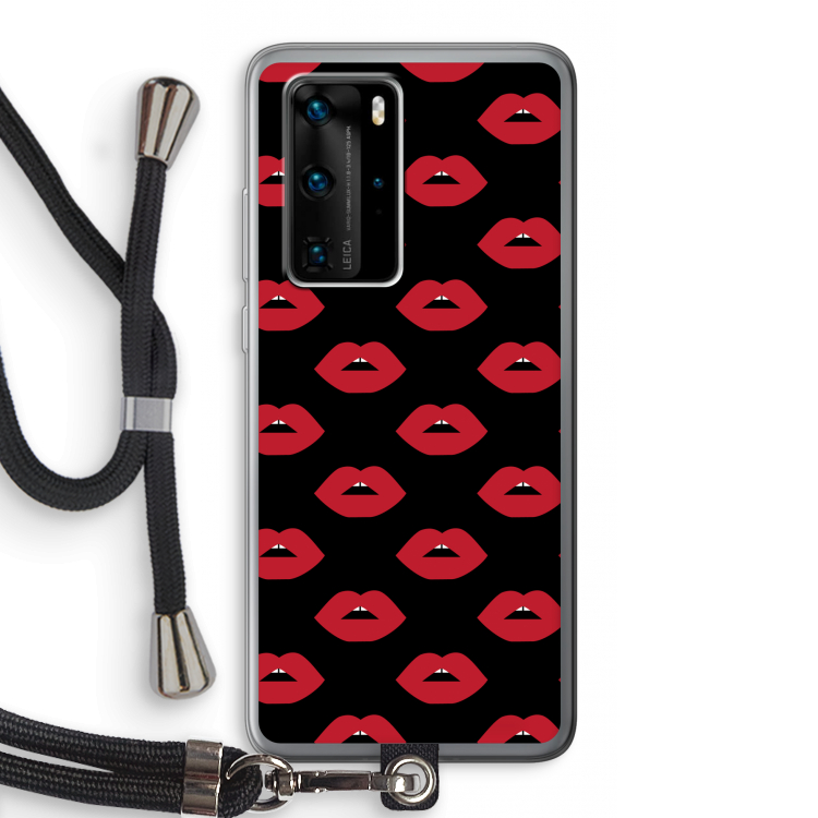 Lips: Huawei P40 Pro Transparant Hoesje met koord