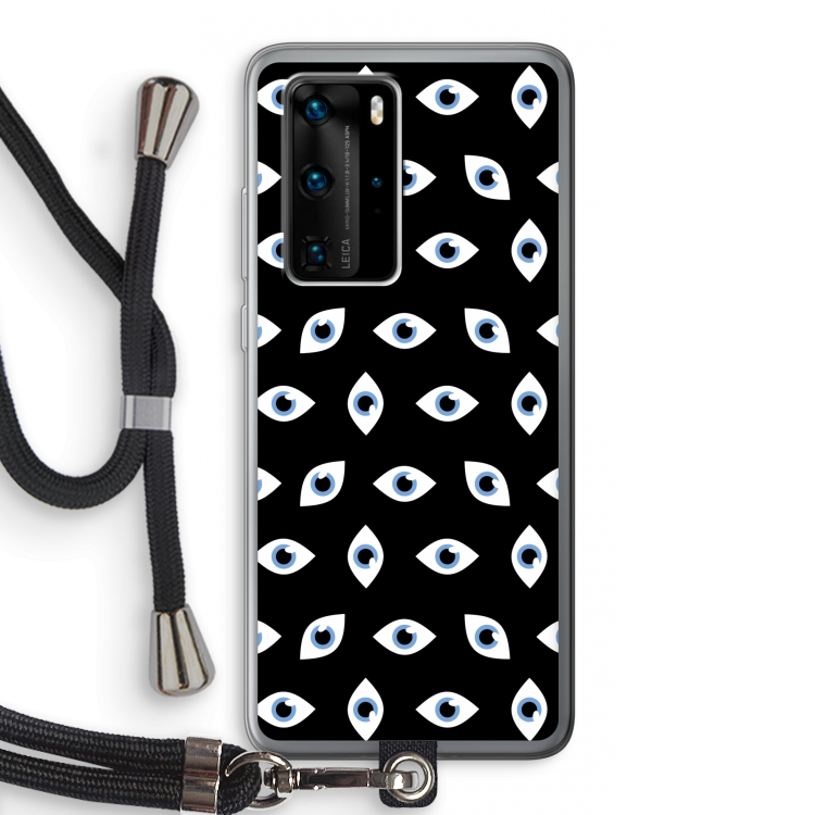 Eyes pattern: Huawei P40 Pro Transparant Hoesje met koord