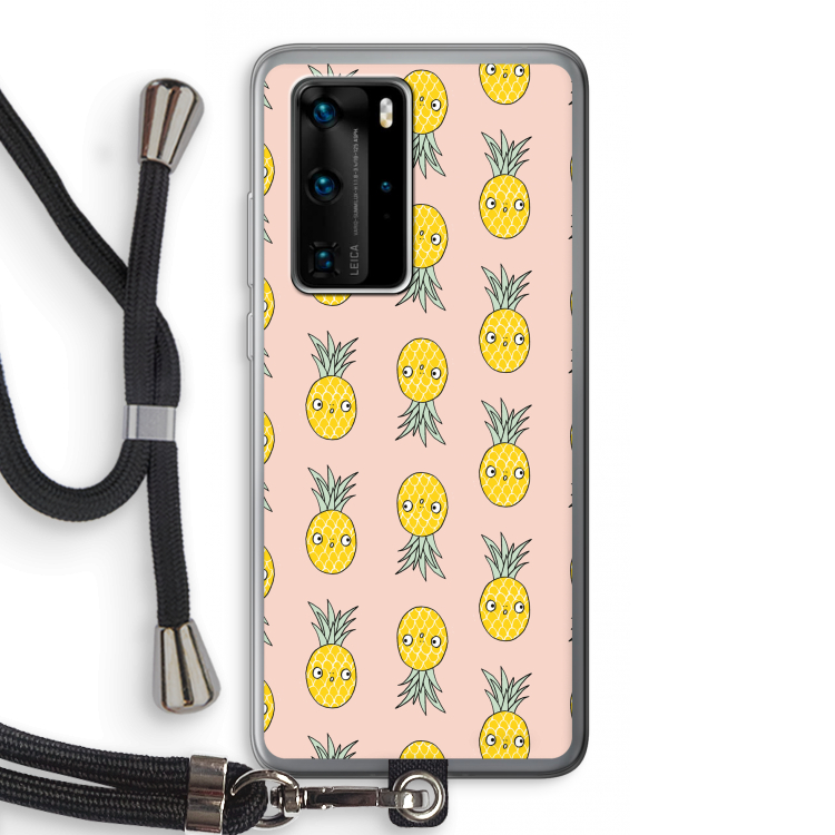 Ananas: Huawei P40 Pro Transparant Hoesje met koord