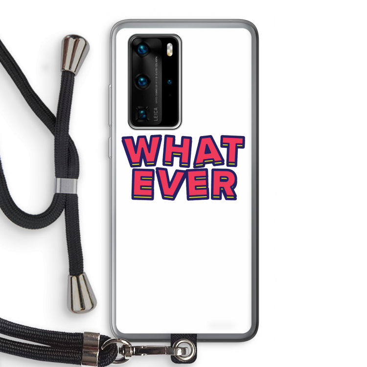 Whatever: Huawei P40 Pro Transparant Hoesje met koord