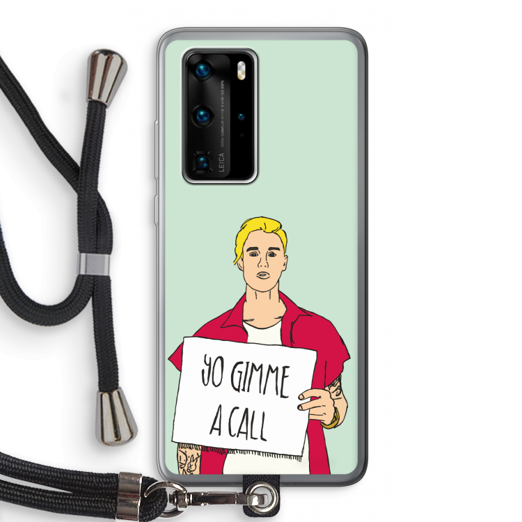 Gimme a call: Huawei P40 Pro Transparant Hoesje met koord