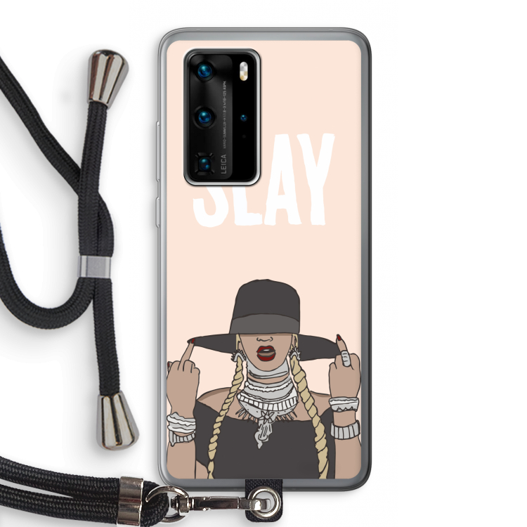 Slay All Day: Huawei P40 Pro Transparant Hoesje met koord