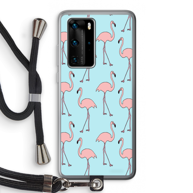 Anything Flamingoes: Huawei P40 Pro Transparant Hoesje met koord