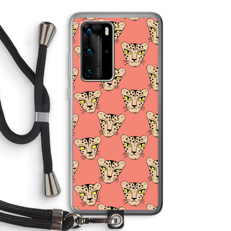 Tijger: Huawei P40 Pro Transparant Hoesje met koord