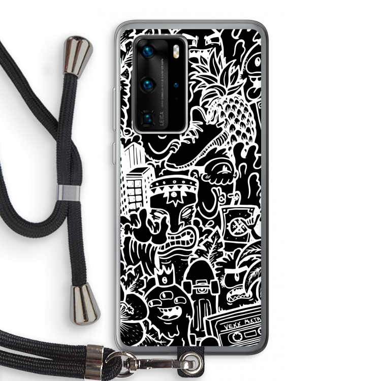 Vexx Black Mixtape: Huawei P40 Pro Transparant Hoesje met koord
