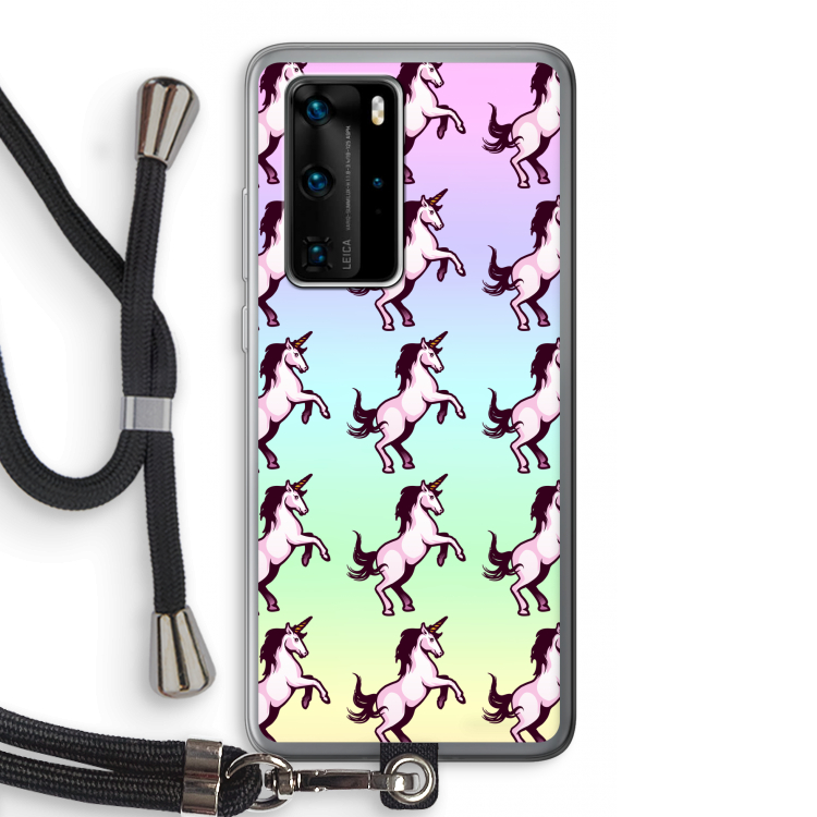 Musketon Unicorn: Huawei P40 Pro Transparant Hoesje met koord