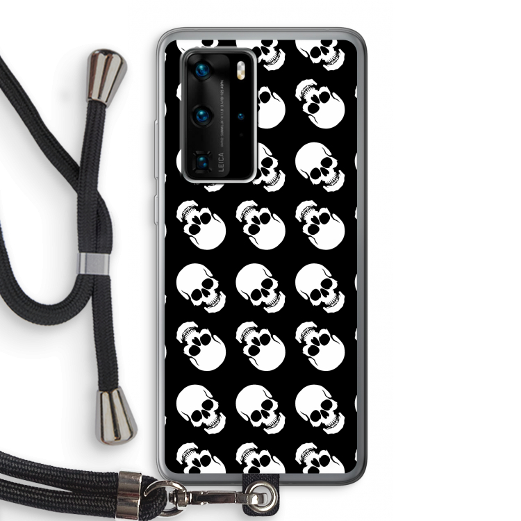Musketon Skulls: Huawei P40 Pro Transparant Hoesje met koord