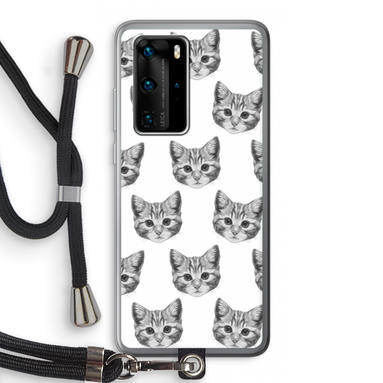 Kitten: Huawei P40 Pro Transparant Hoesje met koord