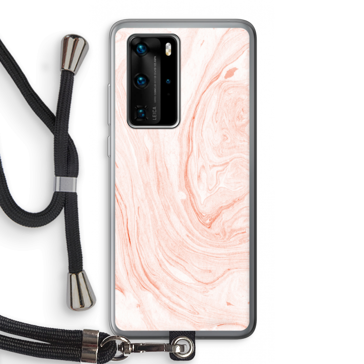 Peach bath: Huawei P40 Pro Transparant Hoesje met koord