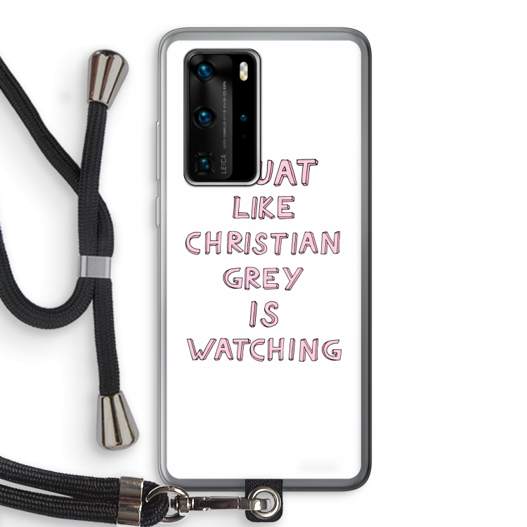 Christian Grey: Huawei P40 Pro Transparant Hoesje met koord