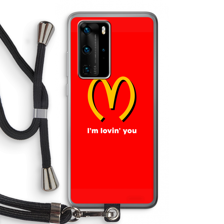 I'm lovin' you: Huawei P40 Pro Transparant Hoesje met koord
