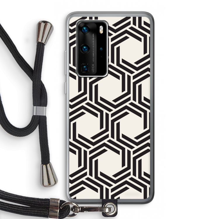 Geometrisch patroon: Huawei P40 Pro Transparant Hoesje met koord