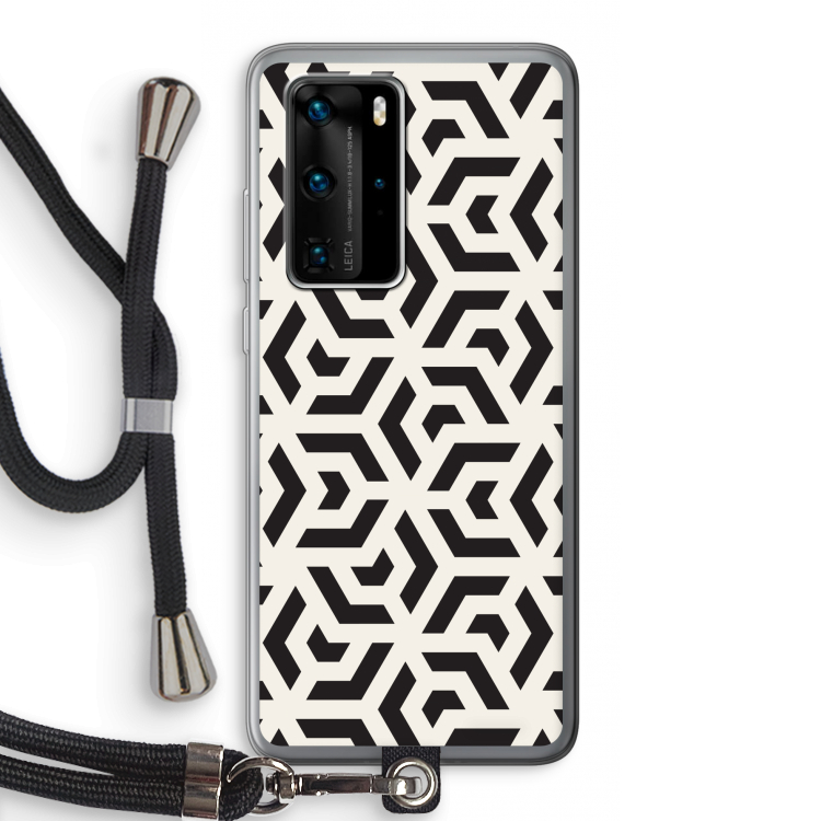 Crazy pattern: Huawei P40 Pro Transparant Hoesje met koord