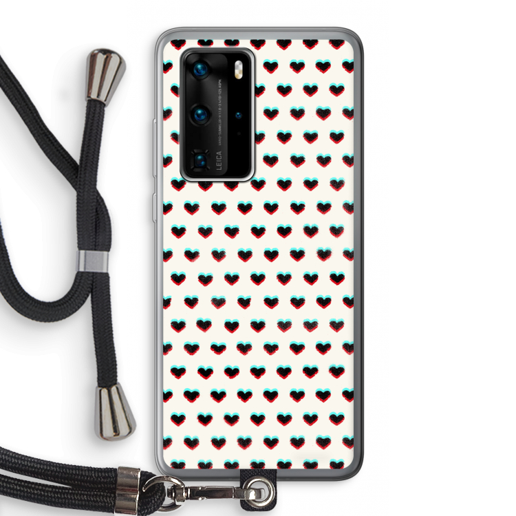 Hartjes: Huawei P40 Pro Transparant Hoesje met koord