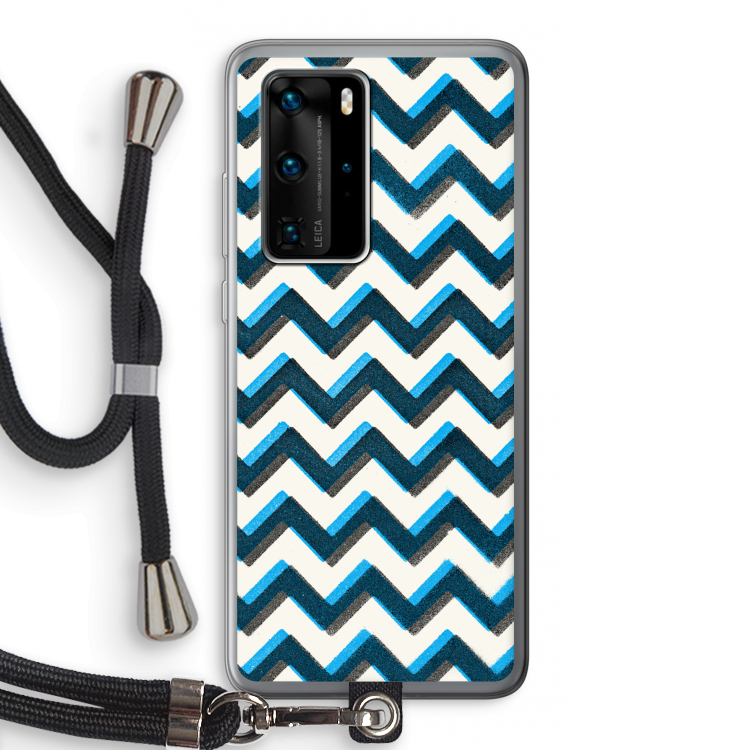 Onderbroken lijn: Huawei P40 Pro Transparant Hoesje met koord